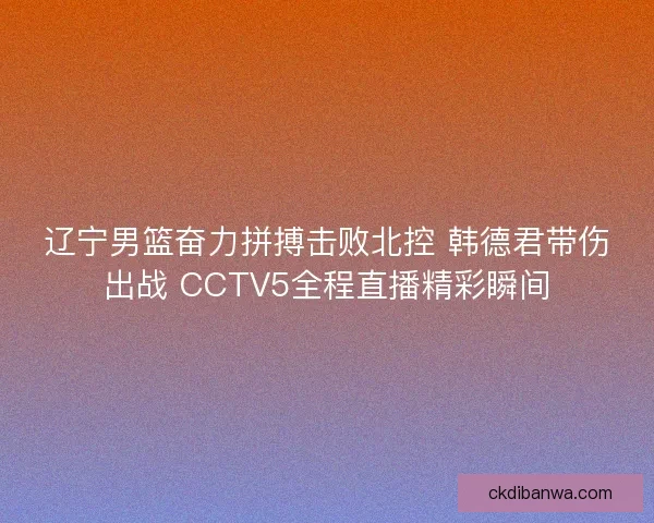 辽宁男篮奋力拼搏击败北控 韩德君带伤出战 CCTV5全程直播精彩瞬间